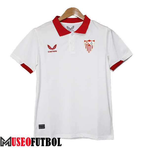 Camiseta Polo Seville Blanco/Rojo 2023/2024