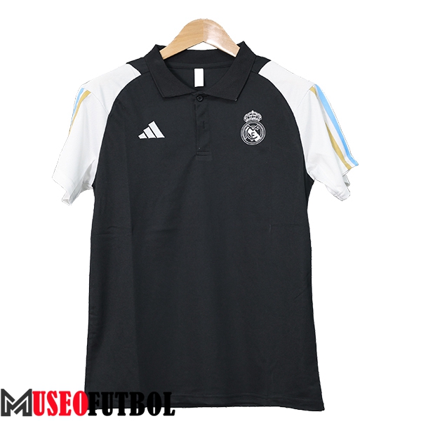 Camiseta Polo Real Madrid Negro/Blanco 2023/2024