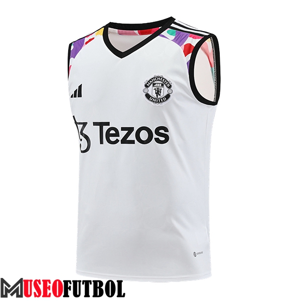 Chalecos De Futbol Manchester United Blanco/Negro 2024/2025