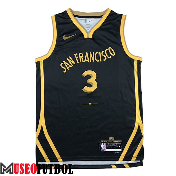 Camisetas Golden State Warriors (PAUL #3) 2023/24 Negro/Amarillo -03