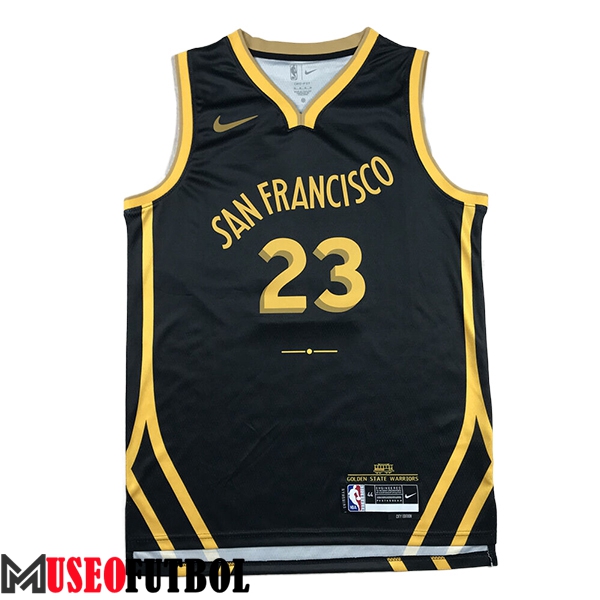 Camisetas Golden State Warriors (GREEN #23) 2023/24 Negro/Amarillo -02