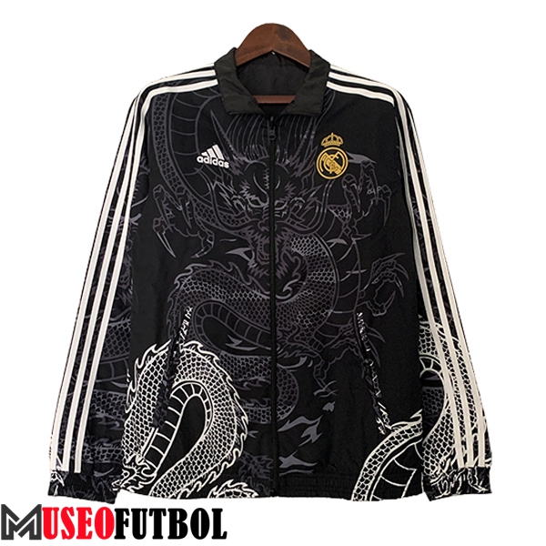 Rompevientos Real Madrid Negro/Gris/Blanco 2023/2024