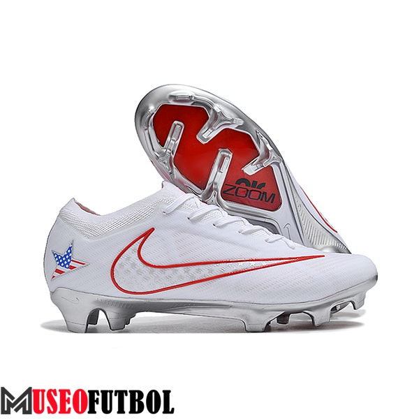 Nike Botas De Fútbol AIR Zoom Mercurial Vapor 15 Elite XXV FG NU Blanco/Rojo