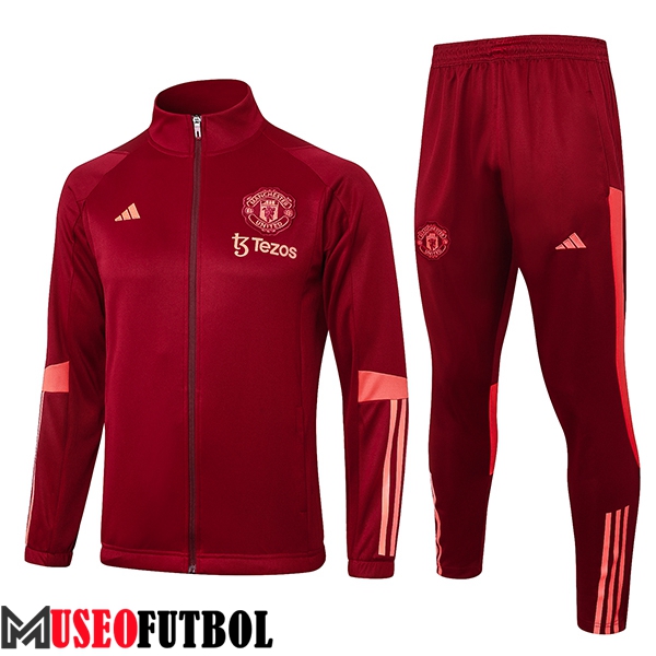 Chandal Equipos De Futbol Chaquetas Manchester United Rojo/Rosa 2023/2024