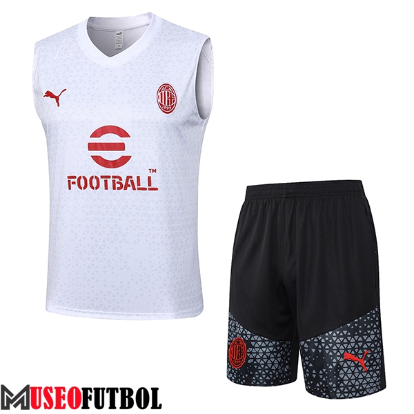 Camiseta Entrenamiento sin mangas + Cortos AC Milan Blanco 2023/2024