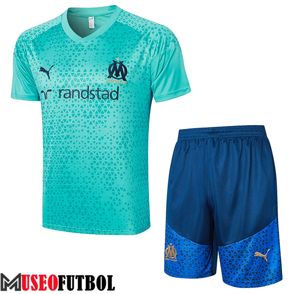 Camiseta Entrenamiento + Cortos Marsella Azul Claro 2023/2024 -03