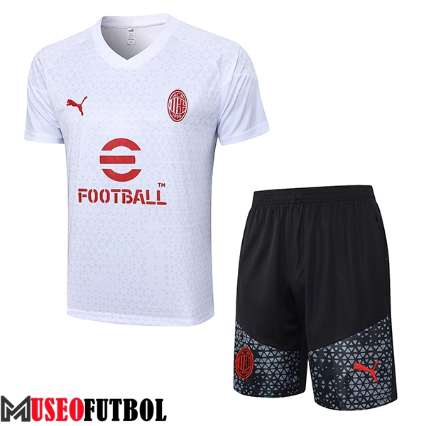 Camiseta Entrenamiento + Cortos AC Milan Blanco 2023/2024 -02