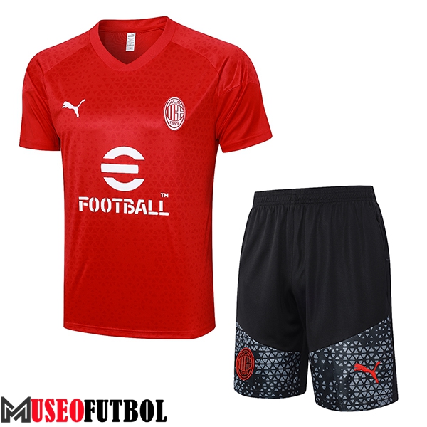 Camiseta Entrenamiento + Cortos AC Milan Rojo 2023/2024 -03