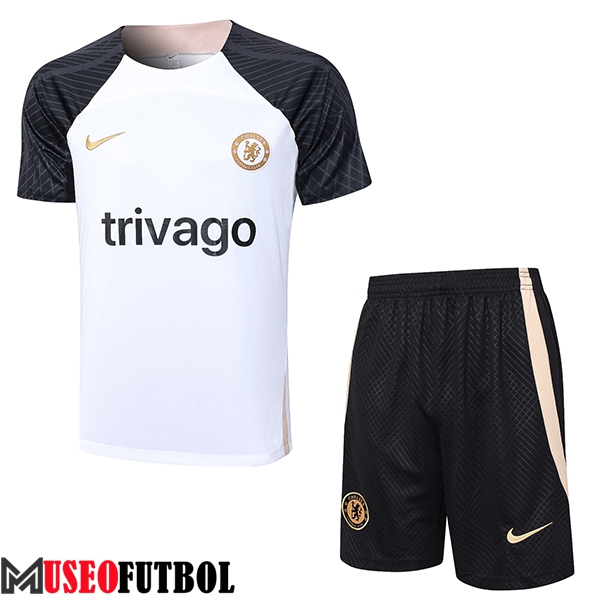 Camiseta Entrenamiento + Cortos FC Chelsea Blanco 2023/2024 -04