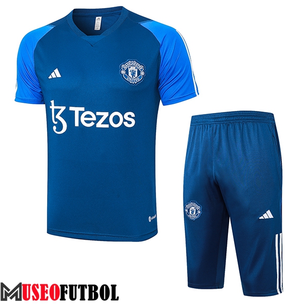 Camiseta Entrenamiento + Cortos Manchester United Azul 2023/2024