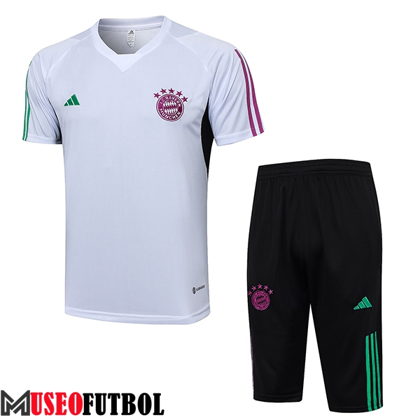 Camiseta Entrenamiento + Cortos Bayern Munich Blanco 2023/2024 -02