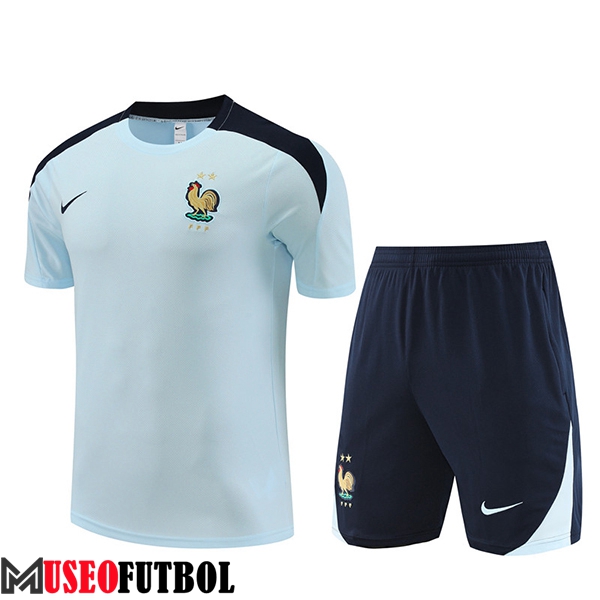 Camiseta Entrenamiento + Cortos Francia Azul Claro 2023/2024