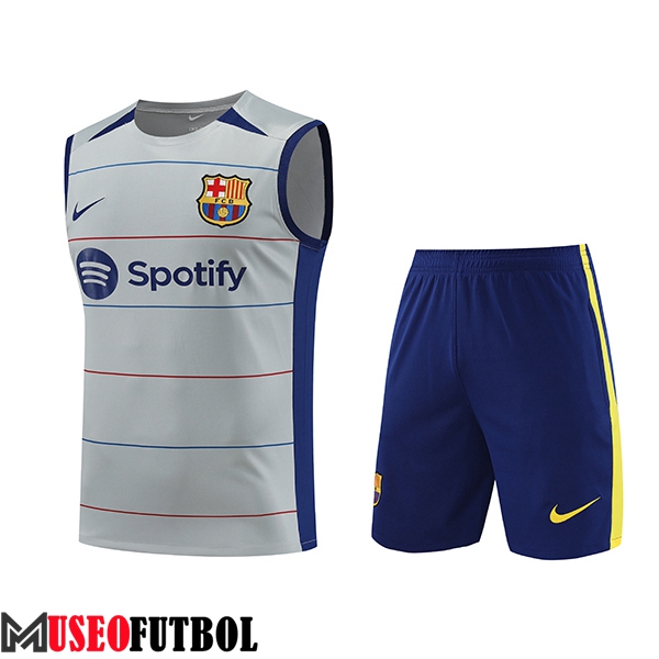 Camiseta Entrenamiento sin mangas + Cortos FC Barcelona Gris 2023/2024 -03