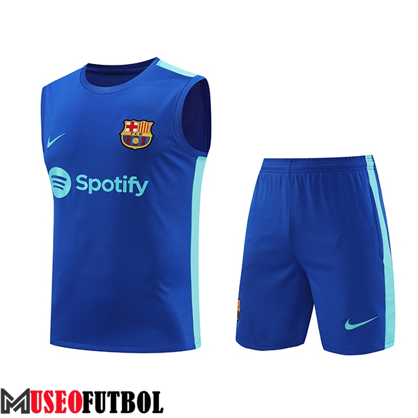 Camiseta Entrenamiento sin mangas + Cortos FC Barcelona Azul 2023/2024 -05