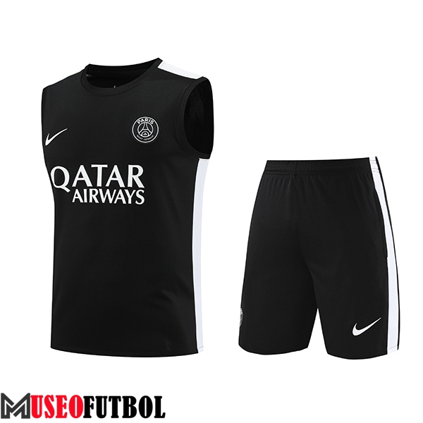 Camiseta Entrenamiento sin mangas + Cortos PSG Negro 2023/2024 -04