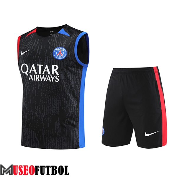 Camiseta Entrenamiento sin mangas + Cortos PSG Negro 2023/2024 -03