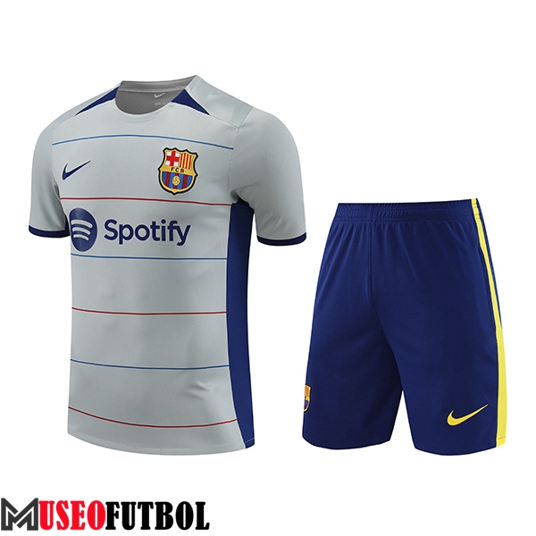 Camiseta Entrenamiento + Cortos FC Barcelona Gris 2023/2024 -03