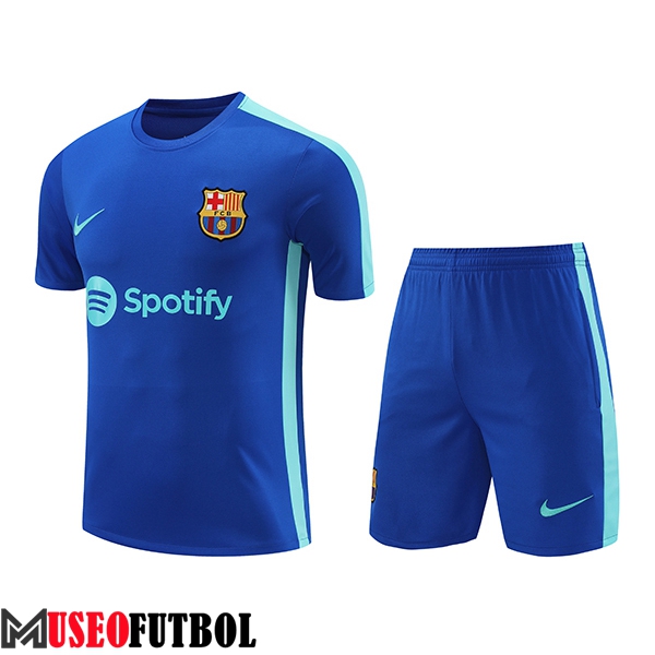 Camiseta Entrenamiento + Cortos FC Barcelona Azul 2023/2024 -04