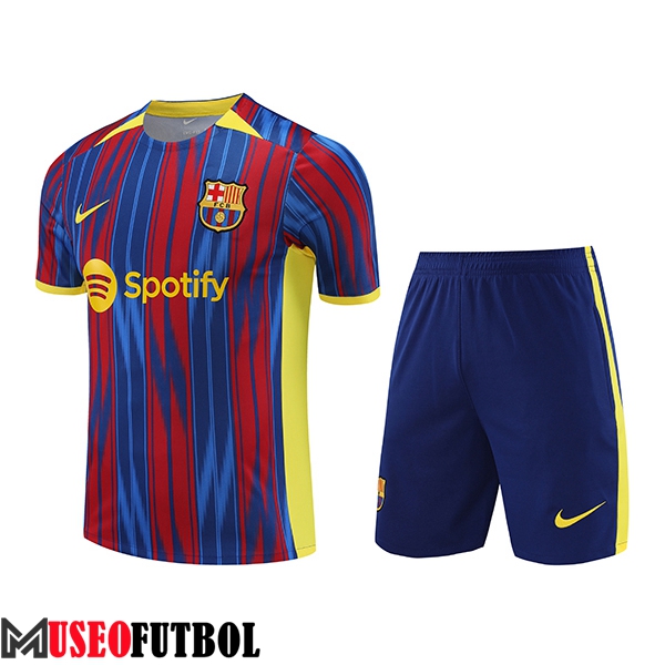 Camiseta Entrenamiento + Cortos FC Barcelona Rojo/Azul 2023/2024