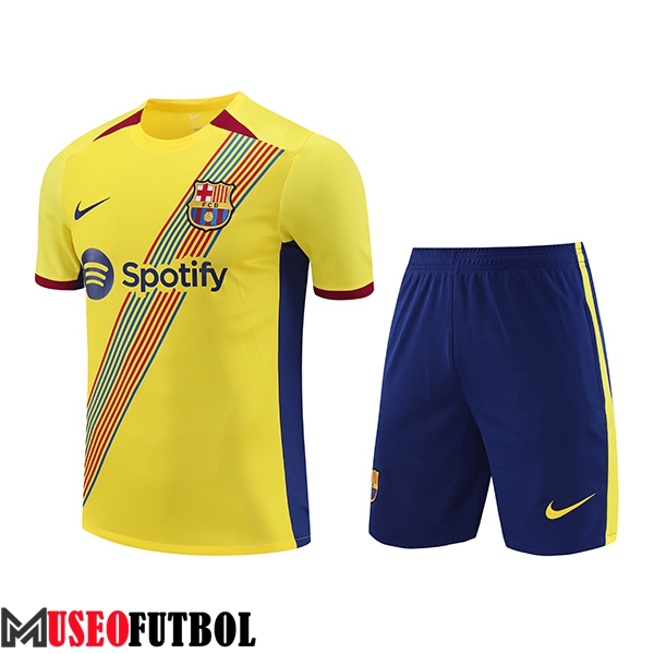 Camiseta Entrenamiento + Cortos FC Barcelona Amarillo 2023/2024 -02