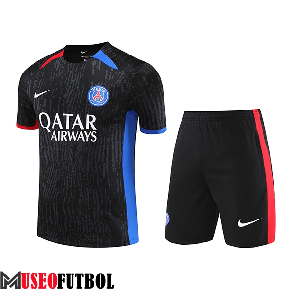 Camiseta Entrenamiento + Cortos PSG Negro 2023/2024 -04