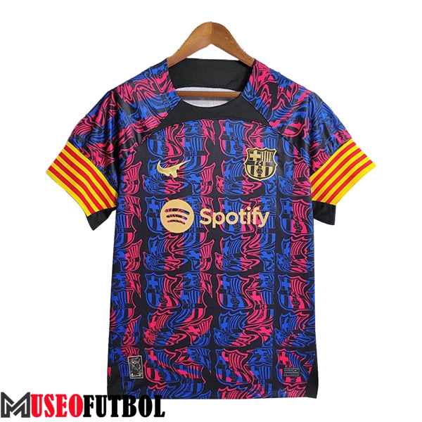 Camiseta Entrenamiento FC Barcelona Rojo/Azul 2023/2024 -02