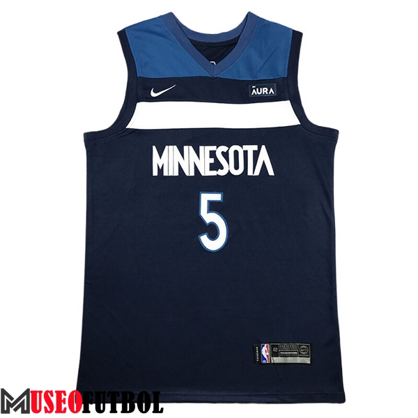 Camisetas De Futbol Minnesota Timberwolves (EDWARDS #5) 2023/24 Negro/Azul