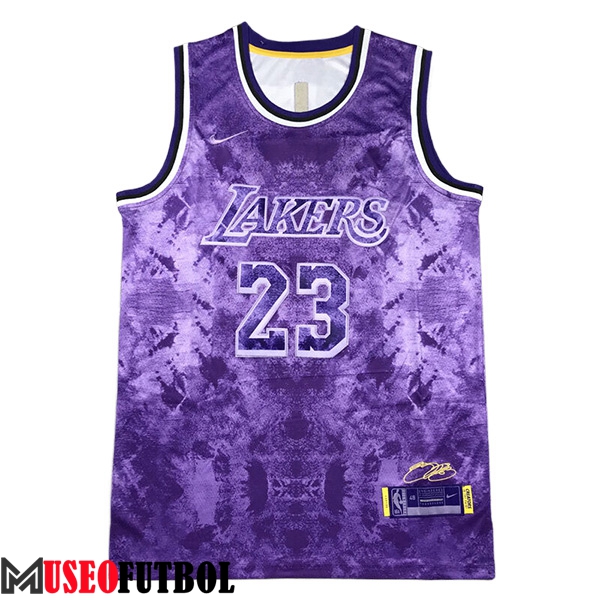 Camisetas De Futbol Los Angeles Lakers (JAMES #23) 2023/24 Violeta