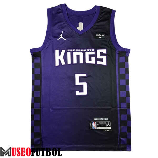 Camisetas De Futbol Sacramento Kings (FOX #5) 2023/24 Violeta/Negro