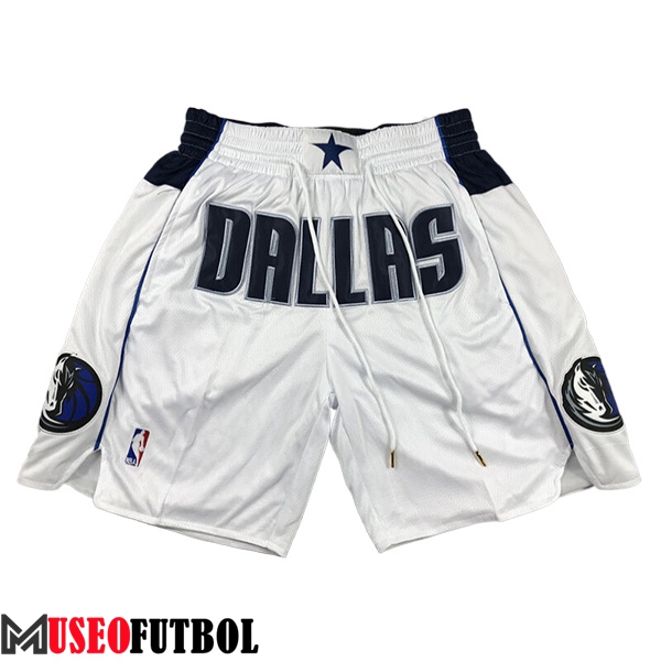 Cortos NBA Dallas Mavericks 2023/24 Blanco/Negro