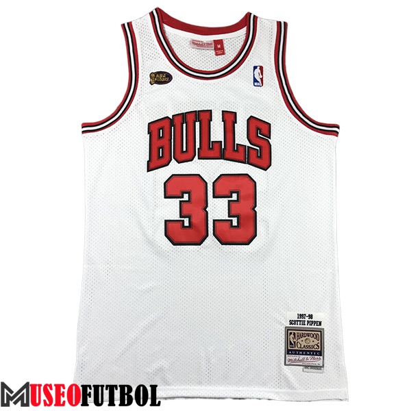 Camisetas De Futbol Chicago Bulls (PIPPEN #33) 2023/24 Blanco/Rojo