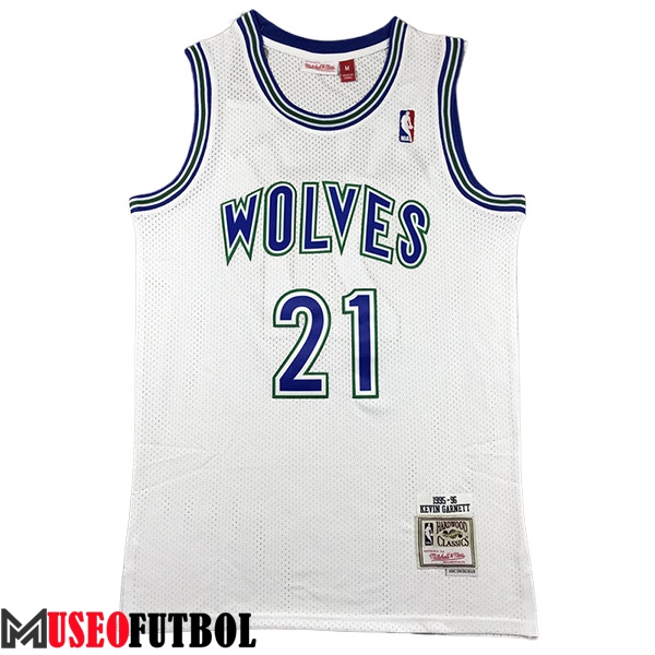 Camisetas De Futbol Minnesota Timberwolves (GARNETT #21) 2023/24 Blanco/Azul