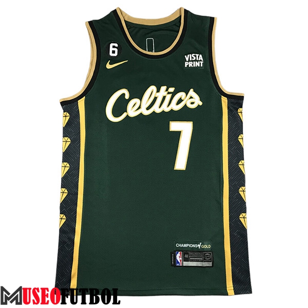 Camisetas De Futbol Boston Celtics (BROWN #7) 2023/24 Verde/Negro/Amarillo