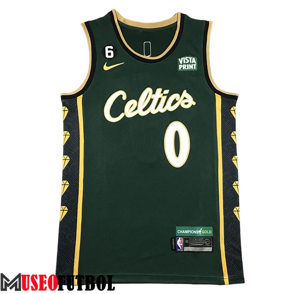 Camisetas De Futbol Boston Celtics (TATUM #0) 2023/24 Verde/Negro/Amarillo