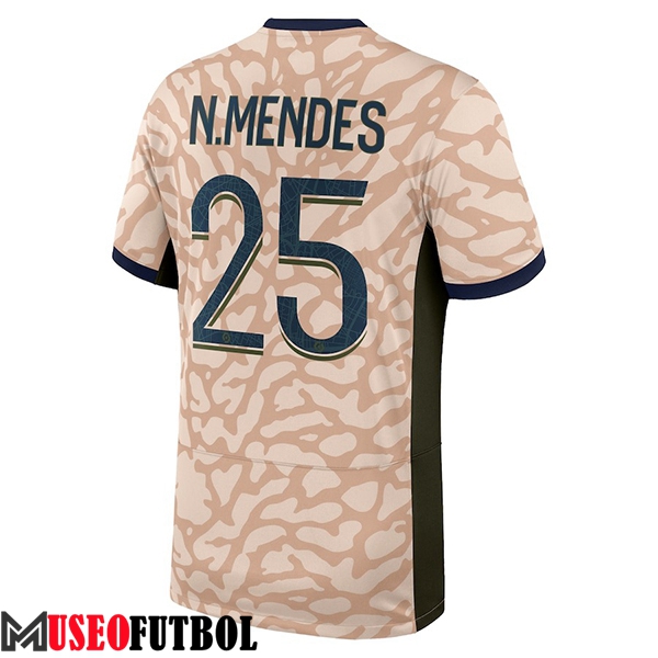 Camisetas De Futbol PSG (N.MENDES #25) 2023/2024 Fourth