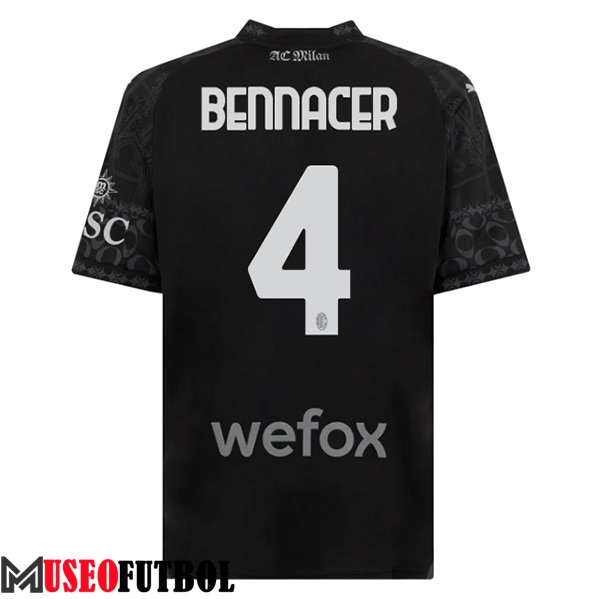 Camisetas De Futbol AC Milan (BENNACER #4) 2023/2024 Fourth Negro