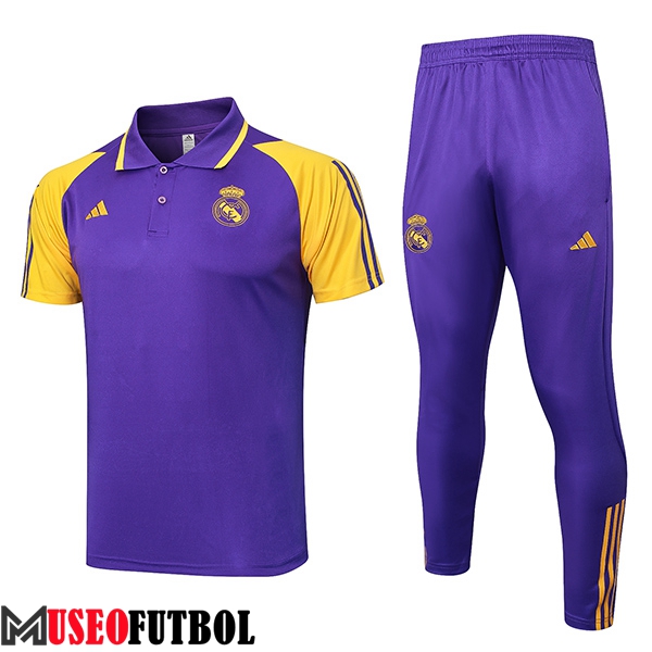 Camiseta Polo Real Madrid Violeta/Amarillo 2024/2025