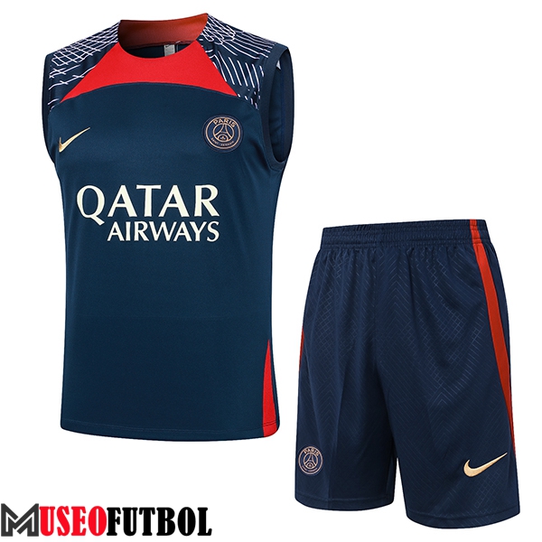 Camiseta Entrenamiento sin mangas + Cortos PSG Azul Oscuro 2024/2025