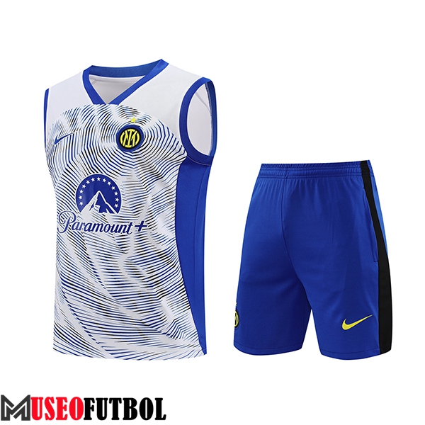 Camiseta Entrenamiento sin mangas + Cortos Inter Milan Blanco/Azul 2024/2025