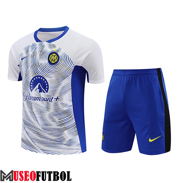 Camiseta Entrenamiento + Cortos Inter Milan Blanco/Azul 2024/2025