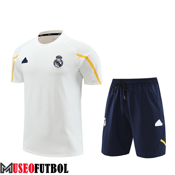 Camiseta Entrenamiento + Cortos Real Madrid Blanco/Negro 2024/2025