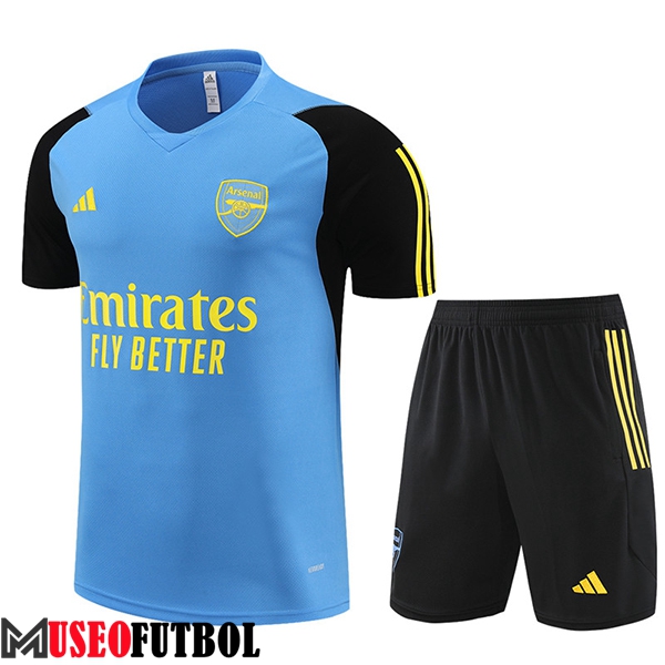 Camiseta Entrenamiento + Cortos Arsenal Azul/Negro/Amarillo 2024/2025