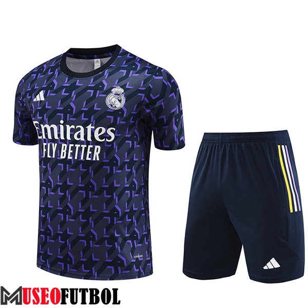 Camiseta Entrenamiento + Cortos Real Madrid Violeta/Negro 2024/2025