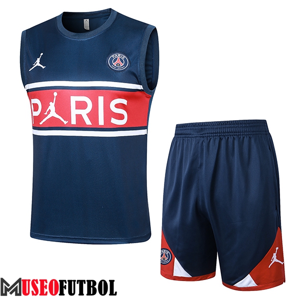 Camiseta Entrenamiento sin mangas + Cortos Jordan PSG Azul/Rojo 2024/2025