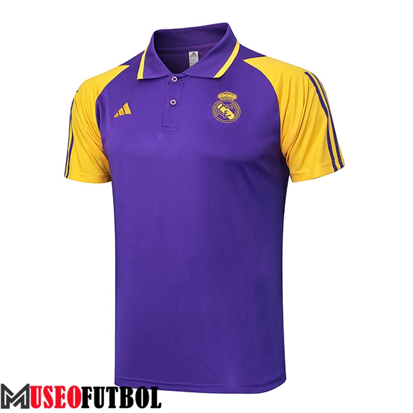 Camiseta Polo Real Madrid Violeta/Amarillo 2024/2025