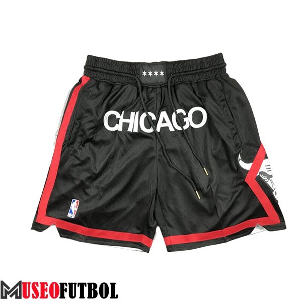 Cortos NBA Chicago Bulls 2024/25 Negro/Blanco/Rojo