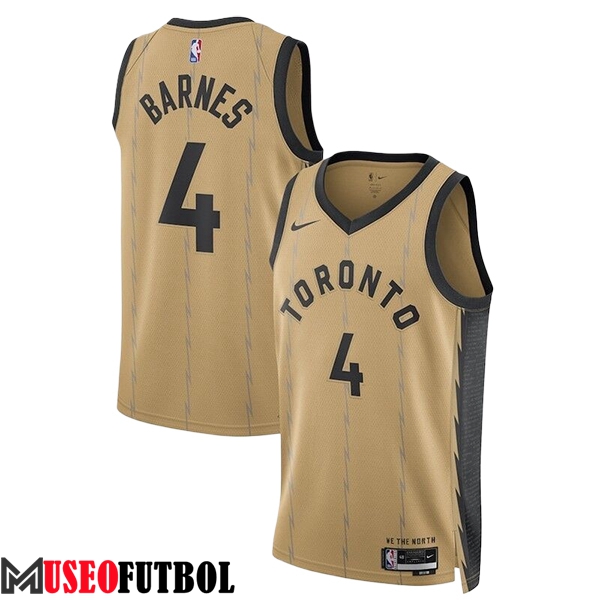 Camisetas De Futbol Toronto Raptors (BARNES #4) 2024/25 Negro/Gris