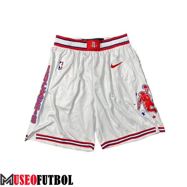 Cortos NBA Houston Rockets 2024/25 Blanco/Rojo