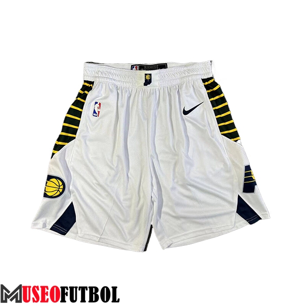 Cortos NBA Indiana Pacers 2024/25 Blanco/Negro/Amarillo