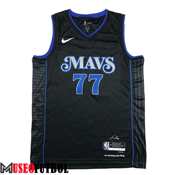 Camisetas Dallas Mavericks (DONČIĆ #77) 2024/25 Negro/Azul